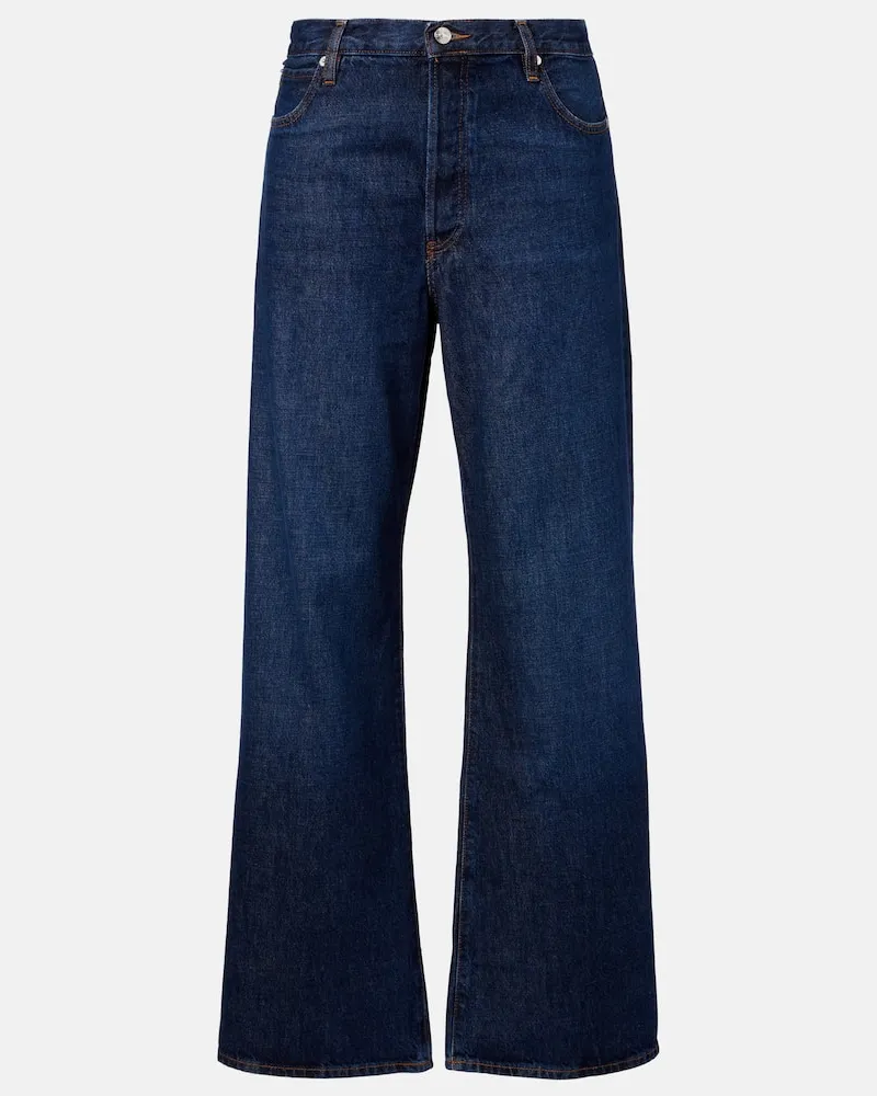 Frame Denim Jeans The Loose a gamba larga Blu
