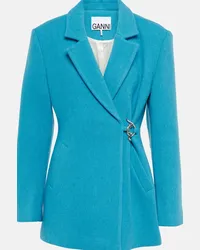 Ganni Blazer in misto lana Blu