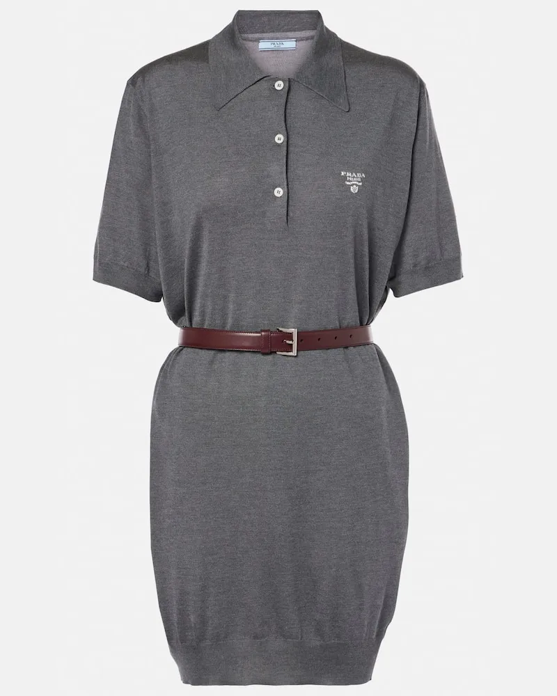 Prada Abito corto in seta Grigio