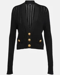 Balmain Cardigan cropped in maglia Nero