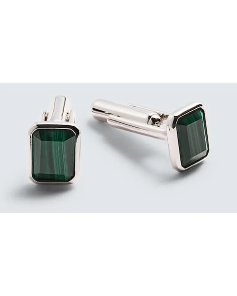 MATEO Gemelli in argento sterling con malachiti Argento