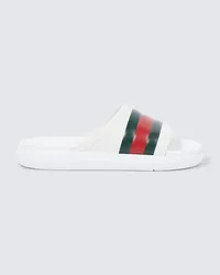 Gucci Sandali Web in gomma Bianco