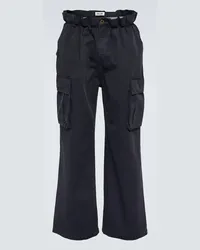 Miu Miu Pantaloni cargo in gabardine di cotone Blu