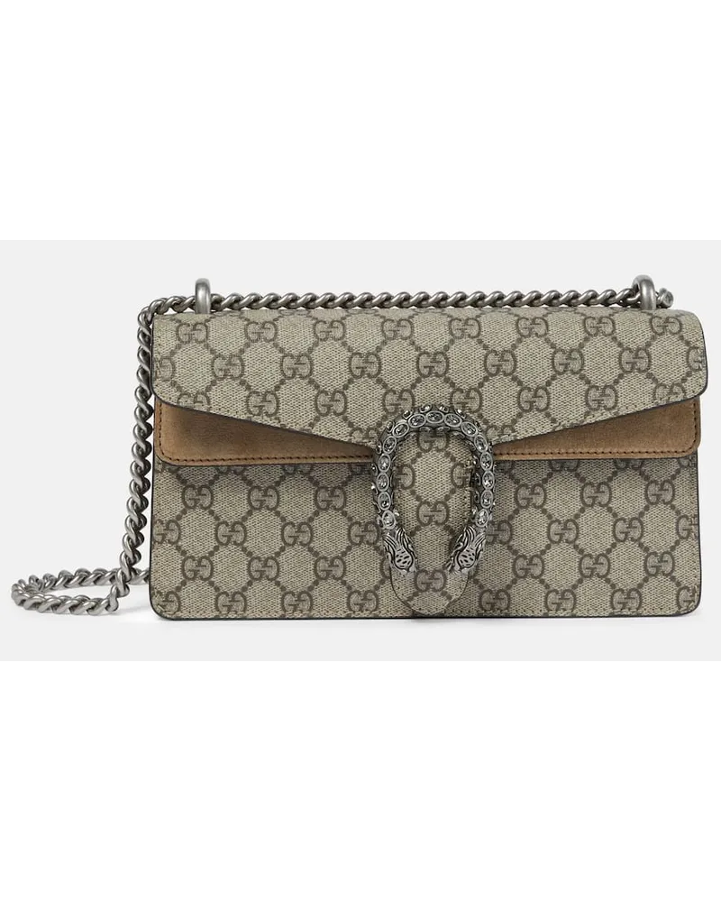 Gucci Borsa Dionysus Small in tessuto e suede Beige