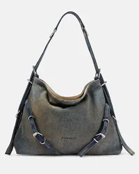 Givenchy Borsa a spalla Voyou Medium in denim Blu