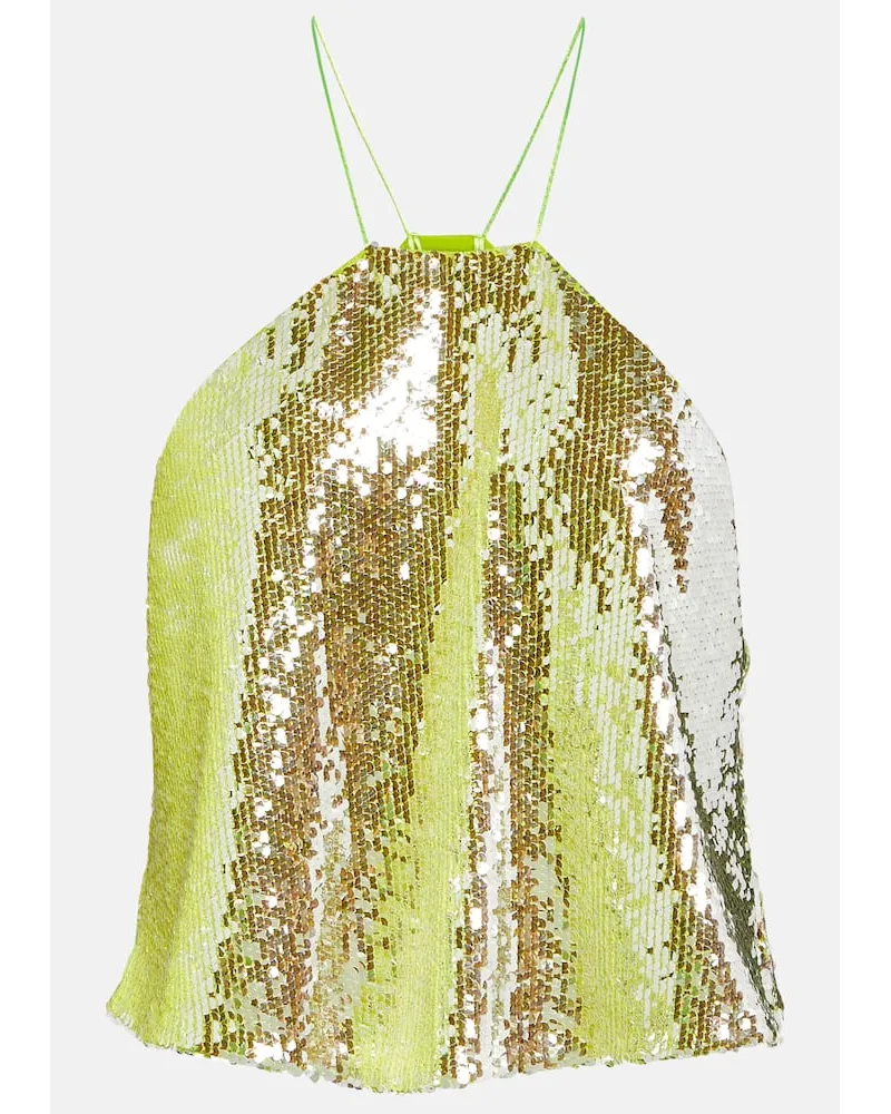 Dorothee Schumacher Top Glittering Nights con paillettes Verde