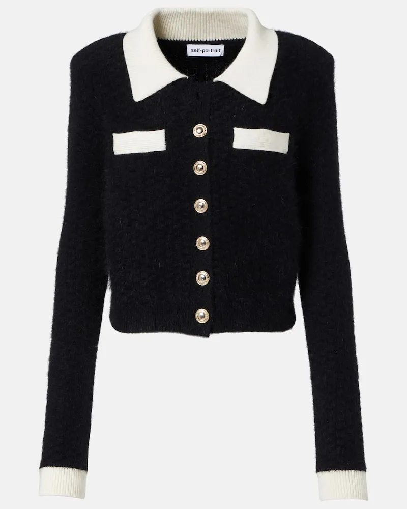 Self-Portrait Cardigan cropped Nero