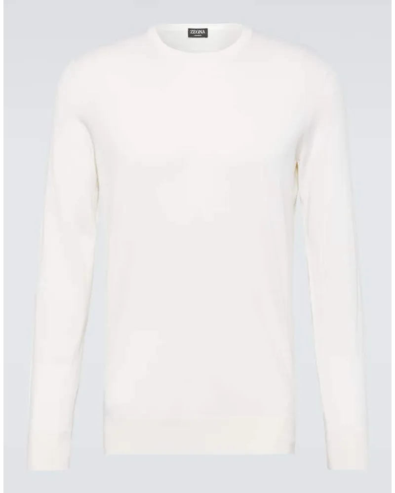 Ermenegildo Zegna Pullover in cashmere e seta Bianco