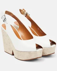 Robert Clergerie Pumps slingback Dylan con zeppa Bianco