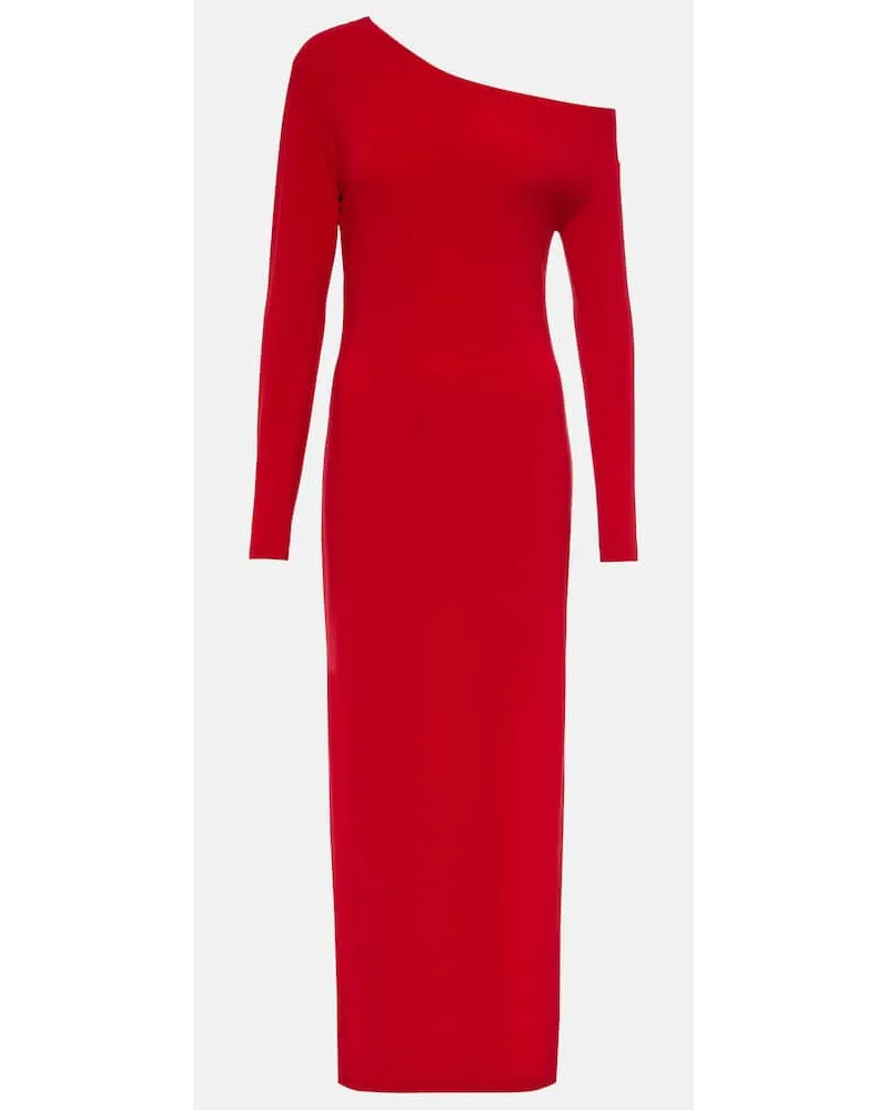 Norma Kamali Abito lungo monospalla Rosso