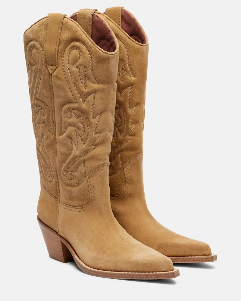 Paris Texas Stivali texani Dakota in suede Beige
