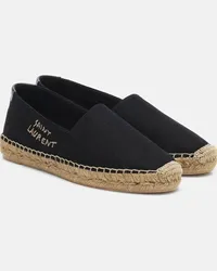 Saint Laurent Espadrillas in canvas con ricamo Nero