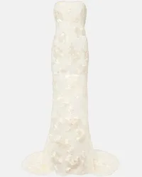 ROTATE Birger Christensen Bridal - Abito lungo Alberty in mesh Bianco