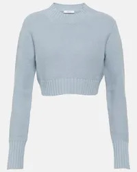 Max Mara Pullover cropped Kaya in cashmere Blu