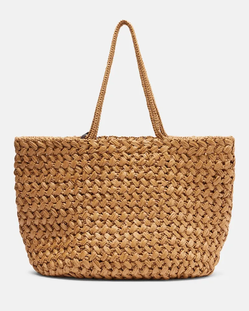 The Row Borsa Estelle Two Large effetto rafia Beige