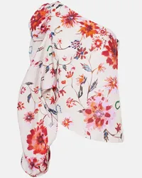 Dorothee Schumacher Top monospalla Floral Ease in lino Multicolore