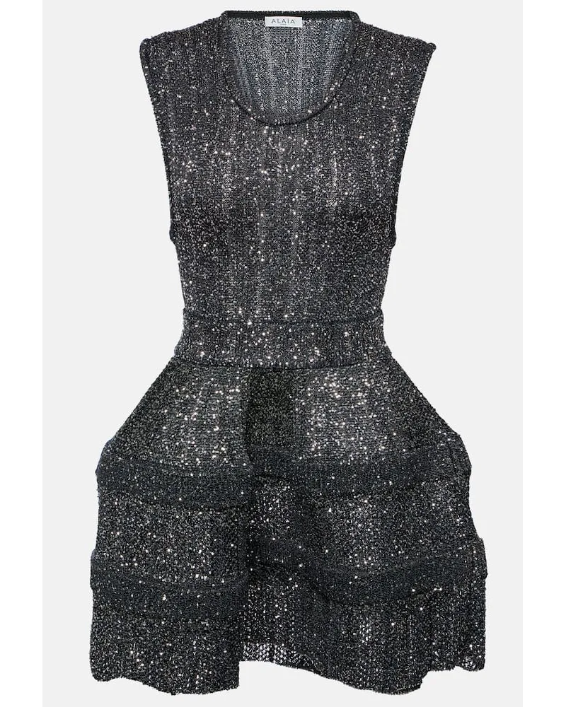 Alaïa AlaÃ¯a Miniabito con paillettes Argento
