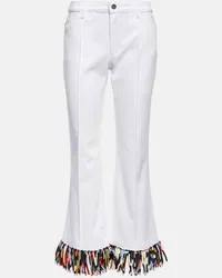 Emilio Pucci Pantaloni cropped a vita alta Bianco