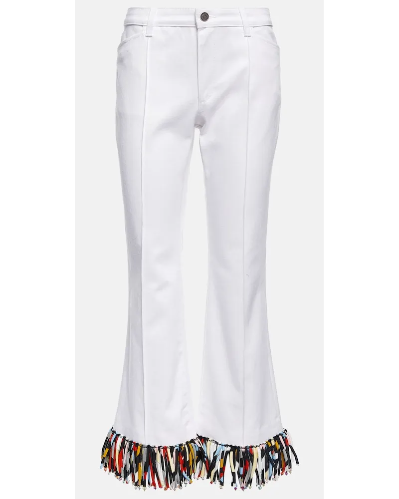Emilio Pucci Pantaloni cropped a vita alta Bianco