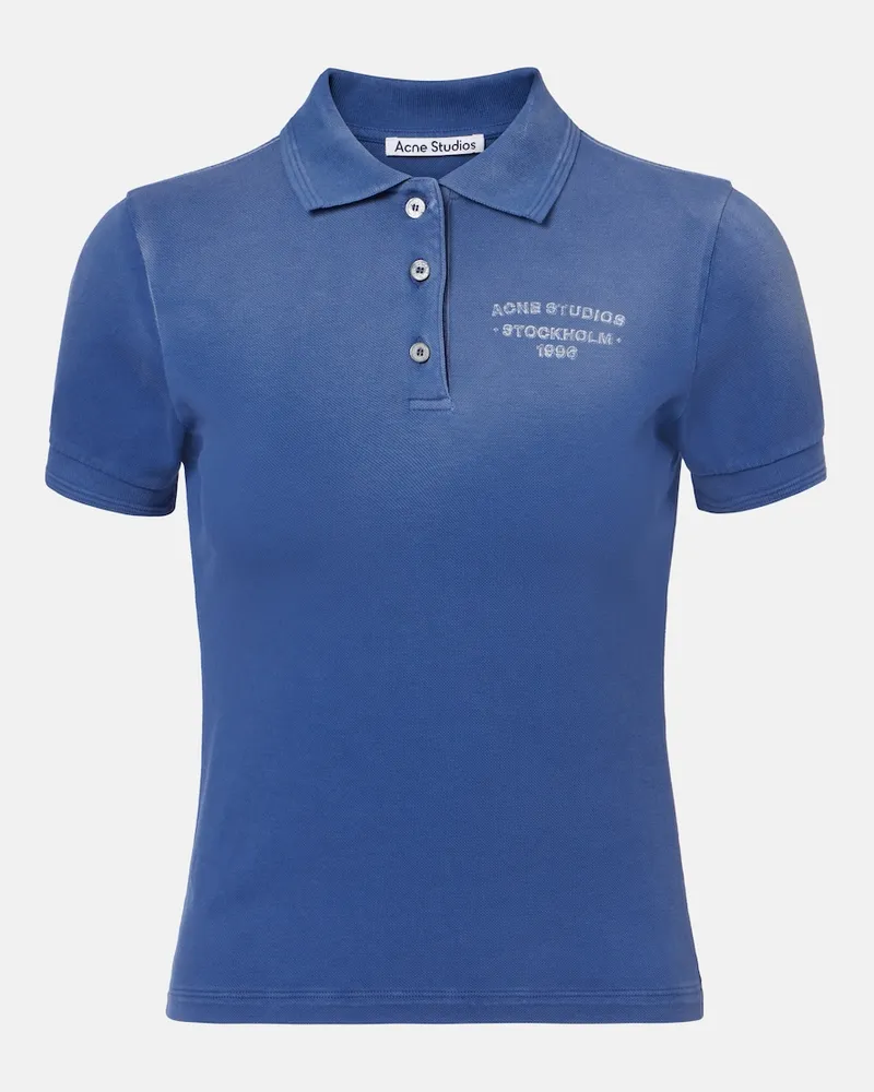 Acne Studios Polo in piquÃ© di misto cotone Blu
