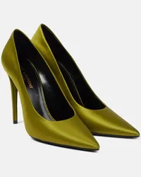 Saint Laurent Pumps Monceau 110 in crêpe di raso Verde