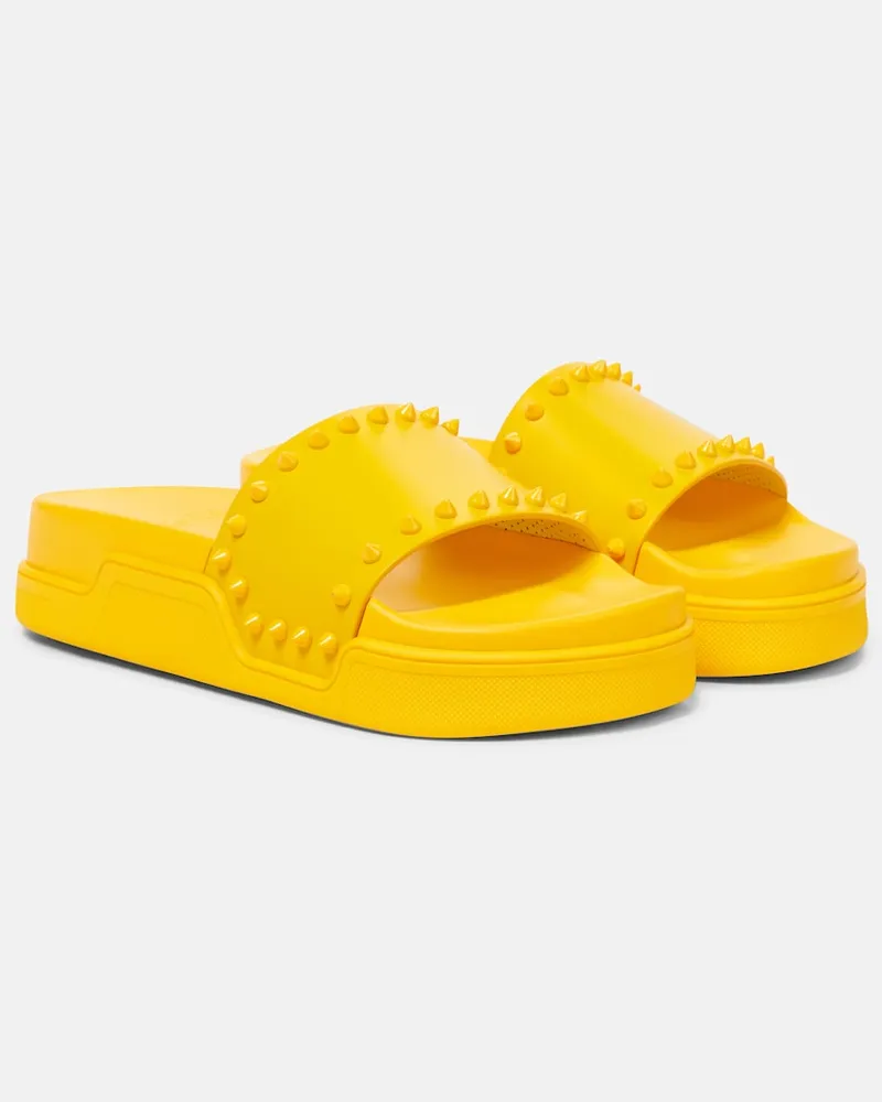 Christian Louboutin Sandali Pool Stud in pelle Giallo