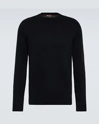 Loro Piana Pullover Warwik in cotone e seta Blu