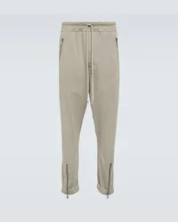 Rick Owens Pantaloni sportivi in jersey di cotone Beige