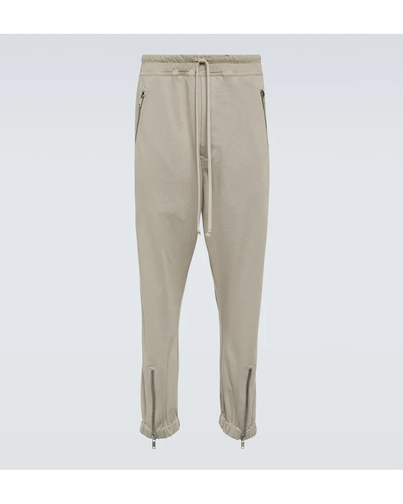 Rick Owens Pantaloni sportivi in jersey di cotone Beige