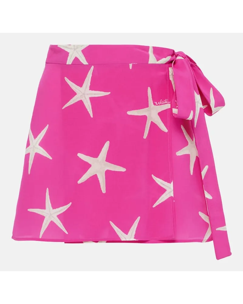 Valentino Garavani Pareo in seta con stampa Rosa