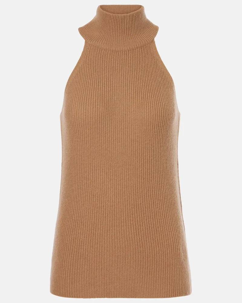Lisa Yang Lupetto Freya in cashmere a coste Marrone