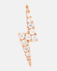 Maria Tash Orecchino singolo Lightning Bolt in oro rosa 18kt con diamanti Rosa