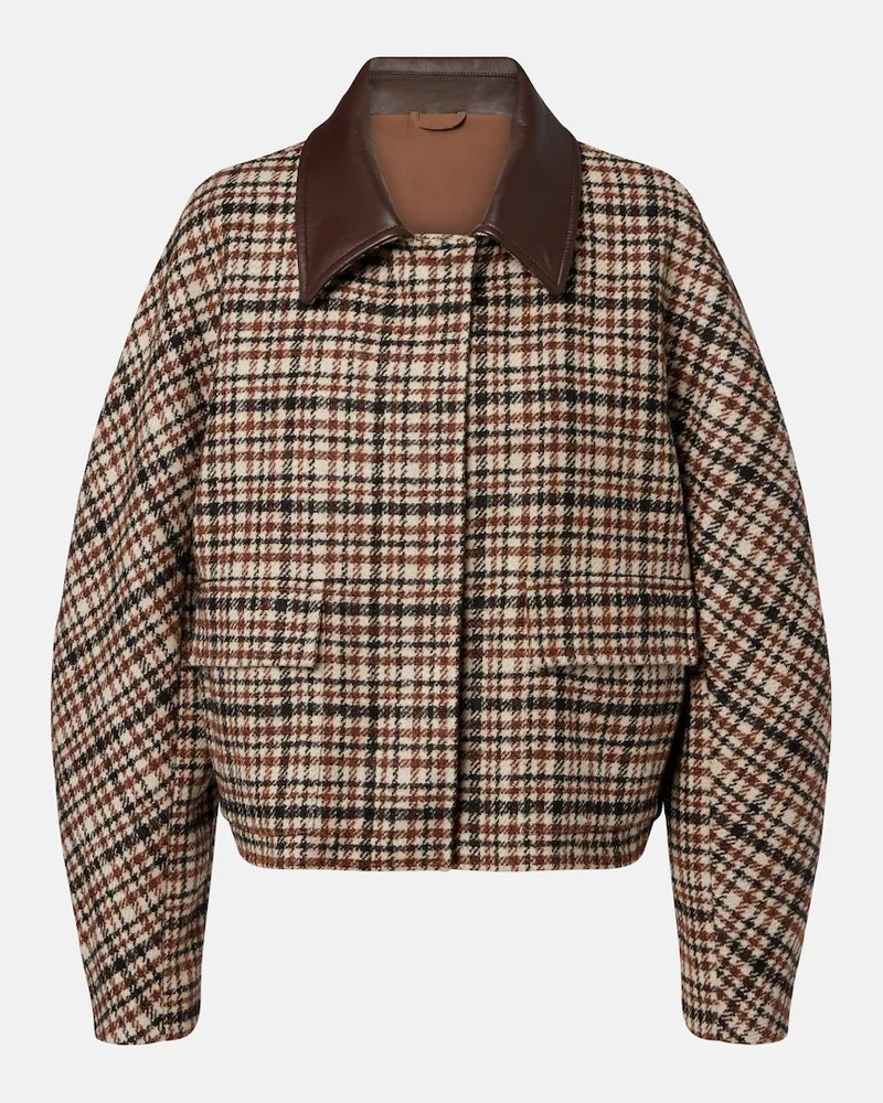 Brunello Cucinelli Giacca in misto lana e alpaca a quadri Multicolore