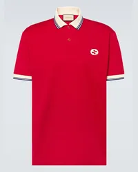 Gucci Polo in misto cotone GG Rosso