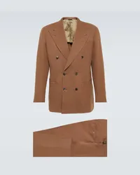 Thom Sweeney Abito doppiopetto in lino Marrone