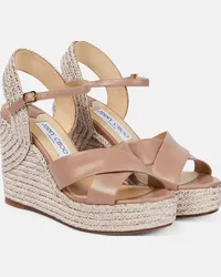 Jimmy Choo Sandali Dellena 100 in pelle con zeppa Rosa