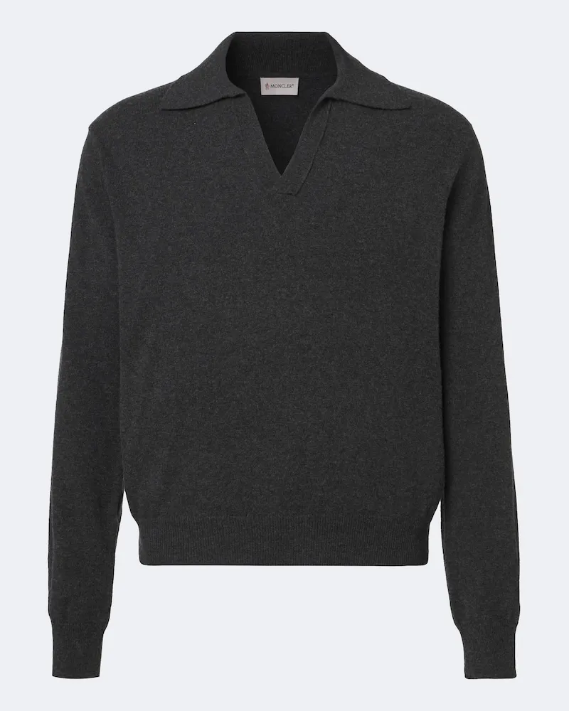 Moncler Pullover polo in misto lana e cashmere Grigio