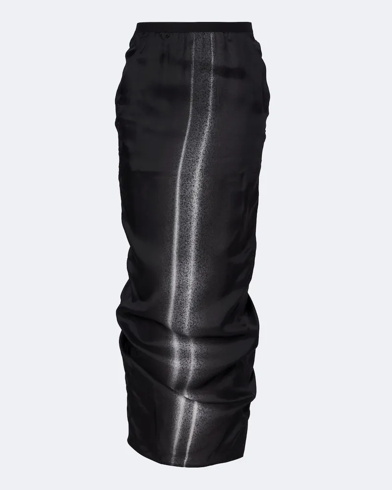 Rick Owens Gonna lunga Soft Pillar con stampa Nero