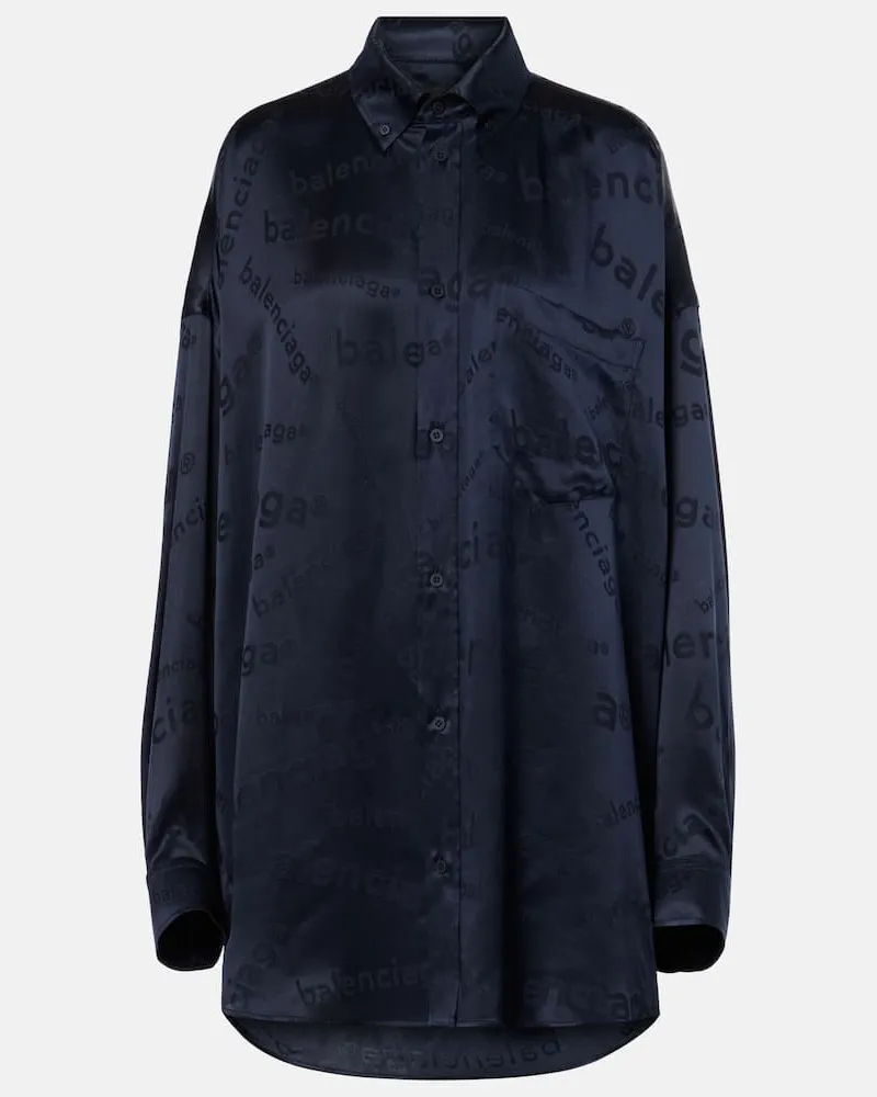 Balenciaga Camicia Cocoon in seta Nero