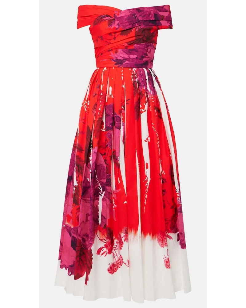 Erdem Abito lungo in faille di cotone Multicolore
