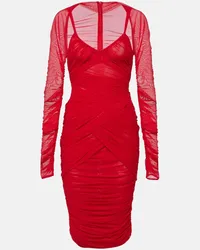 Dolce & Gabbana Abito midi in tulle Rosso