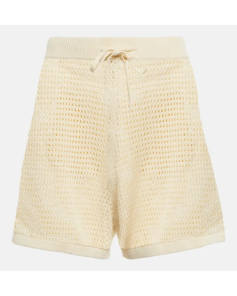 Nanushka Shorts Jael in crochet di misto cotone Beige