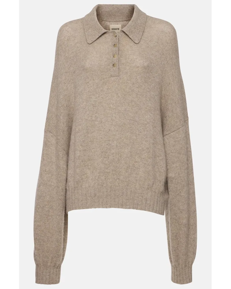 KHAITE Pullover stile polo Rene in cashmere Beige