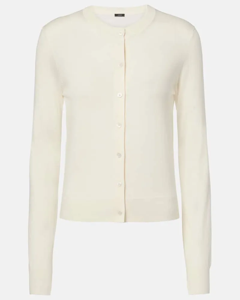 Joseph Cardigan in cotone, cashmere e seta Bianco
