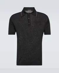 Prada Polo in maglia a coste Nero