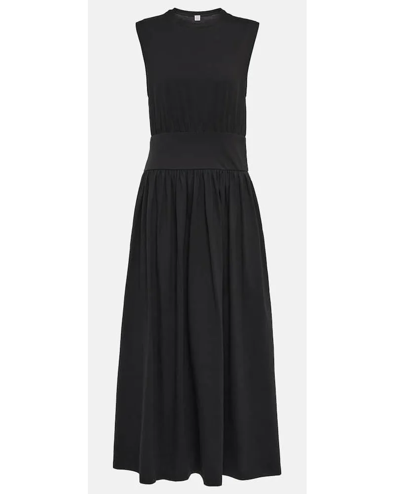 Totême Abito midi in cotone Nero