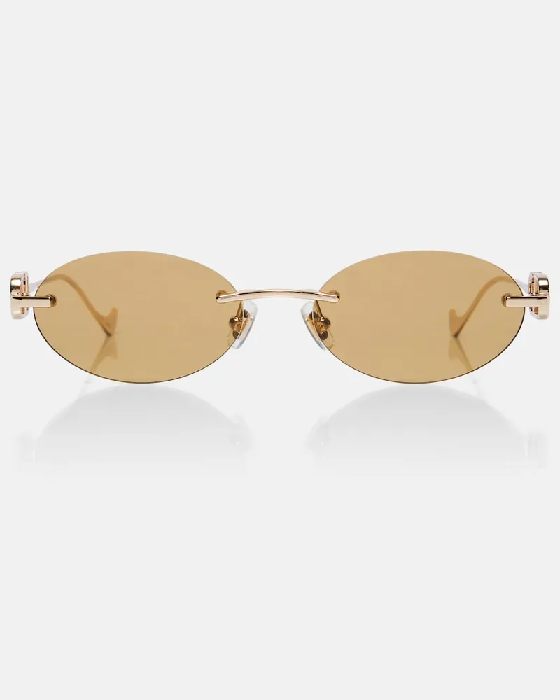 Valentino Garavani Occhiali da sole ovali Bejewelled VLogo Oro