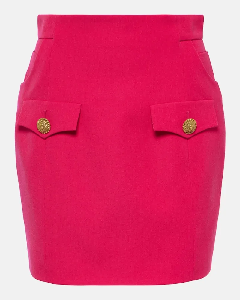 Balmain Minigonna in lana vergine Rosa