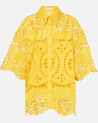 Zimmermann Camicia Pop in lino sangallo Giallo