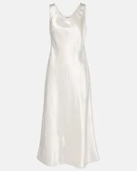 Max Mara Abito midi Talete in raso Bianco